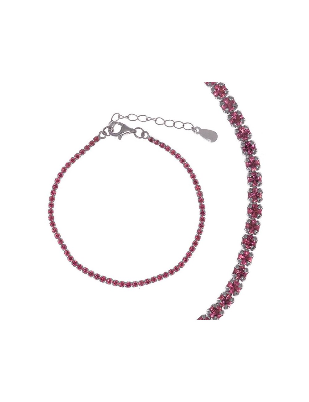 Pulsera Platarodio Riviere Circo. Rubi