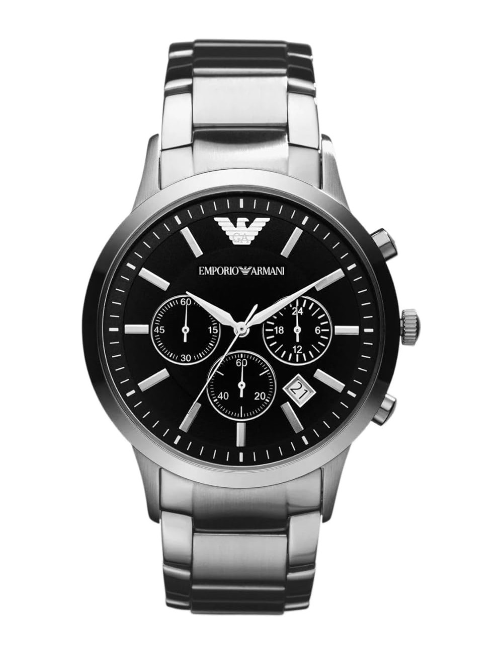 Reloj Caballero Plateado Acero Opaco