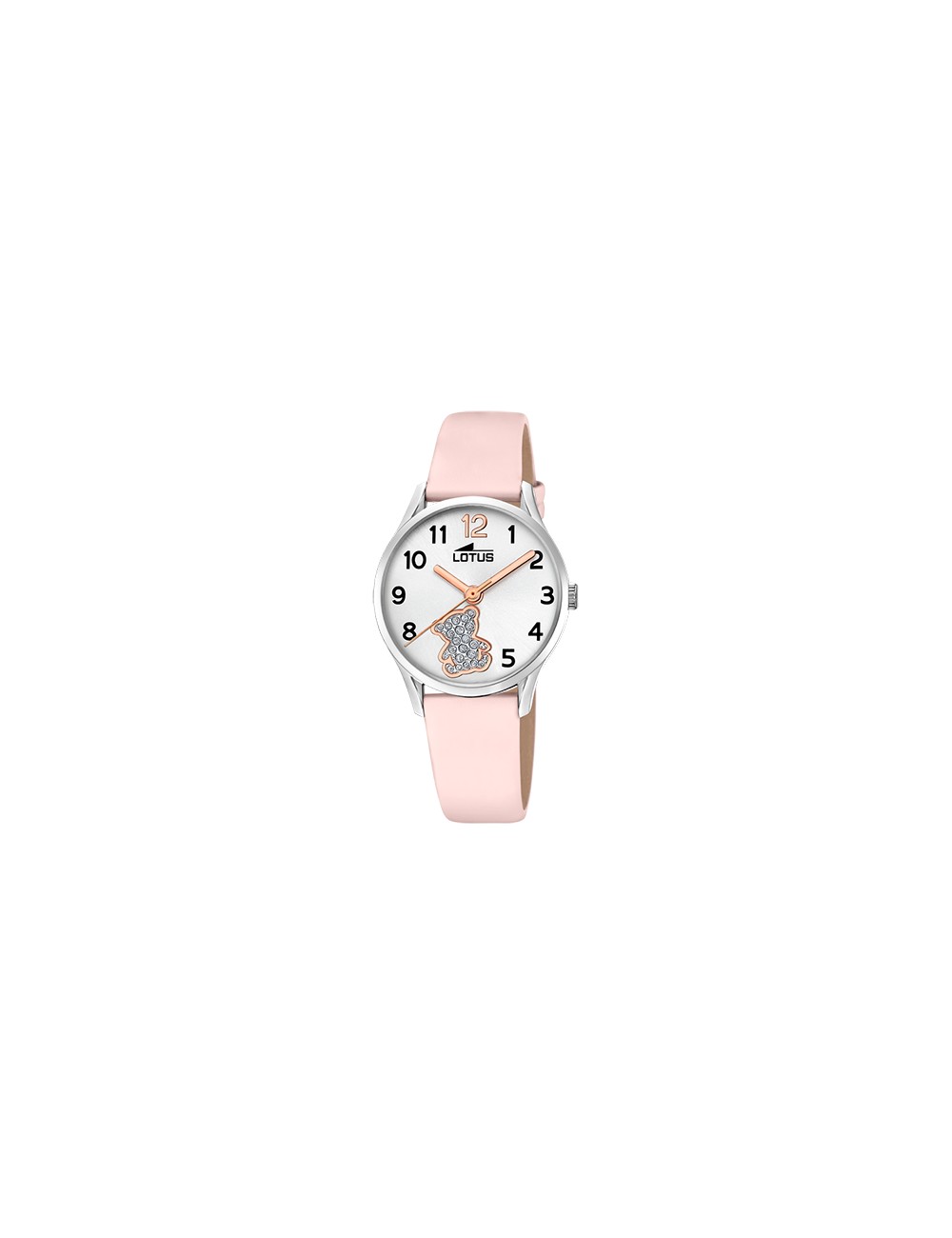 Reloj Esf Plata Osito Correa Rosa