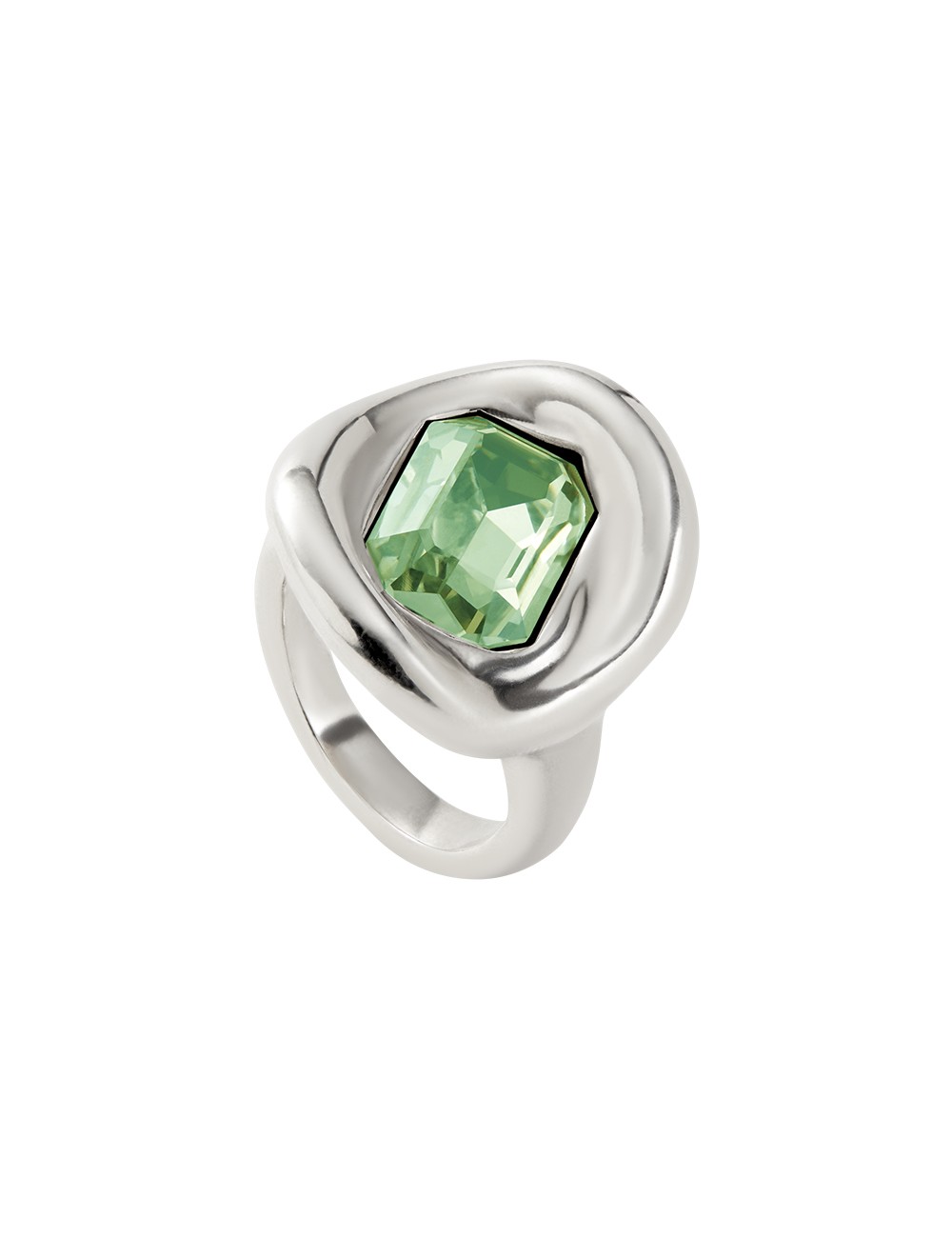 Anillo Baño Plata Cristal Verde Claro