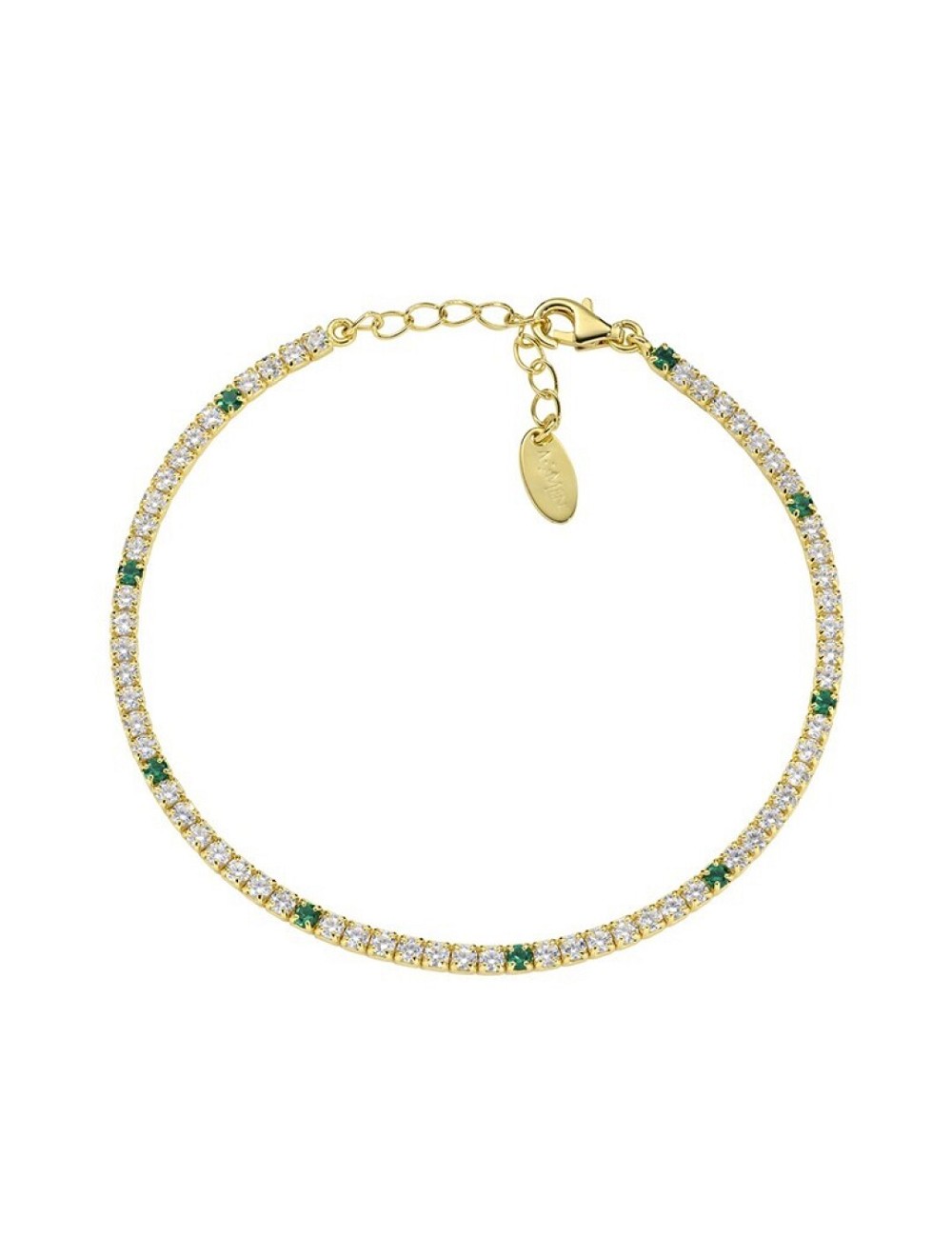 Brazalete Circo Verde y Blanco Plata Dorada