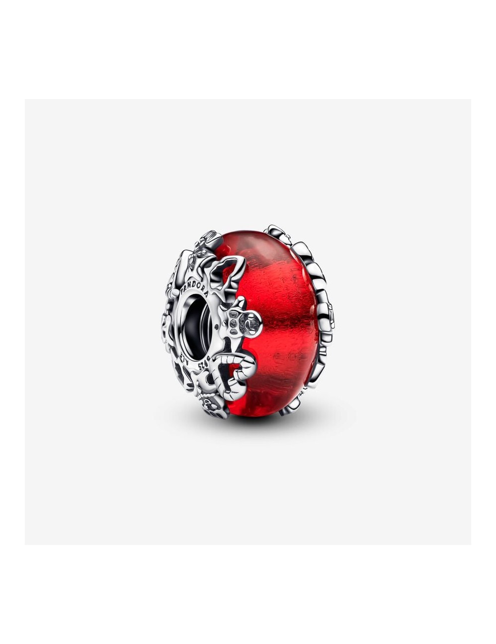 Charm Navidad Murano Rojo Plata
