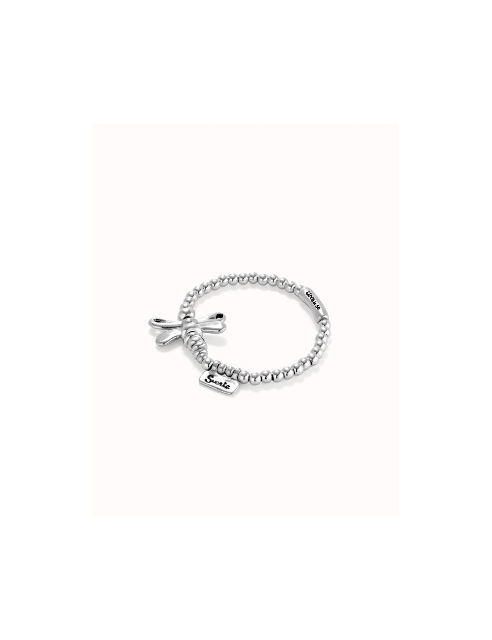 Pulsera Elastica Libelula Baño Plata