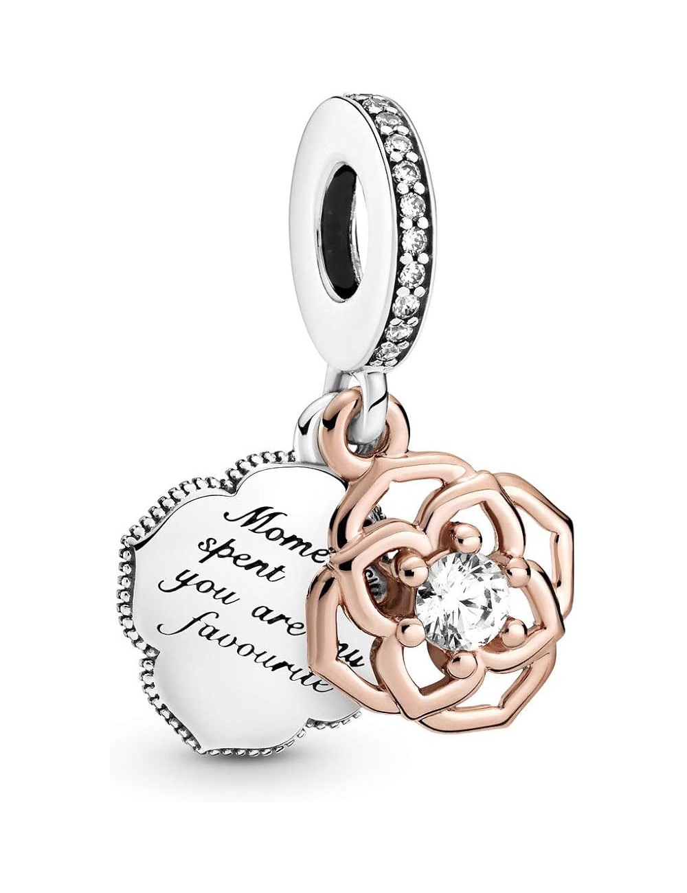 Charm Colgante Rosé y Plata Rosa