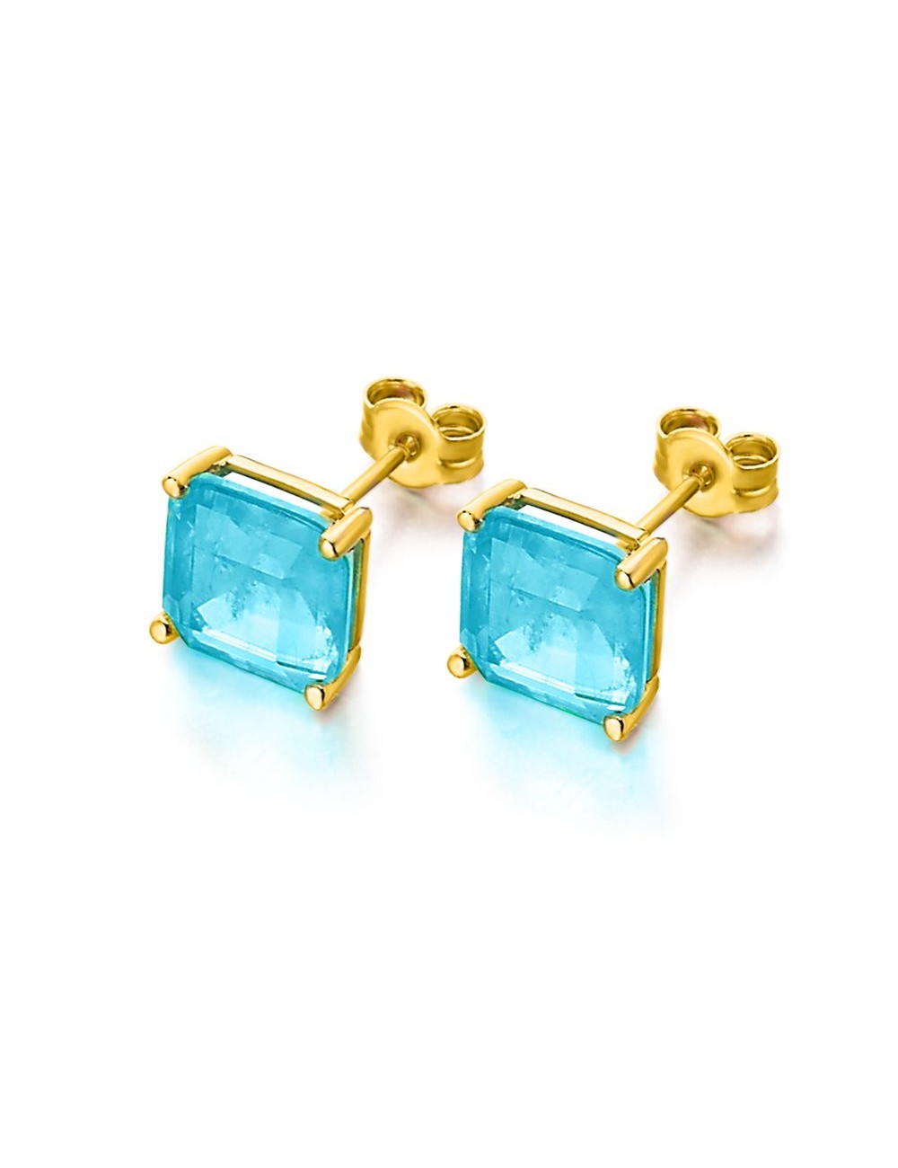 Pendientes Oro Amarillo Top Swiss y Top Blanco