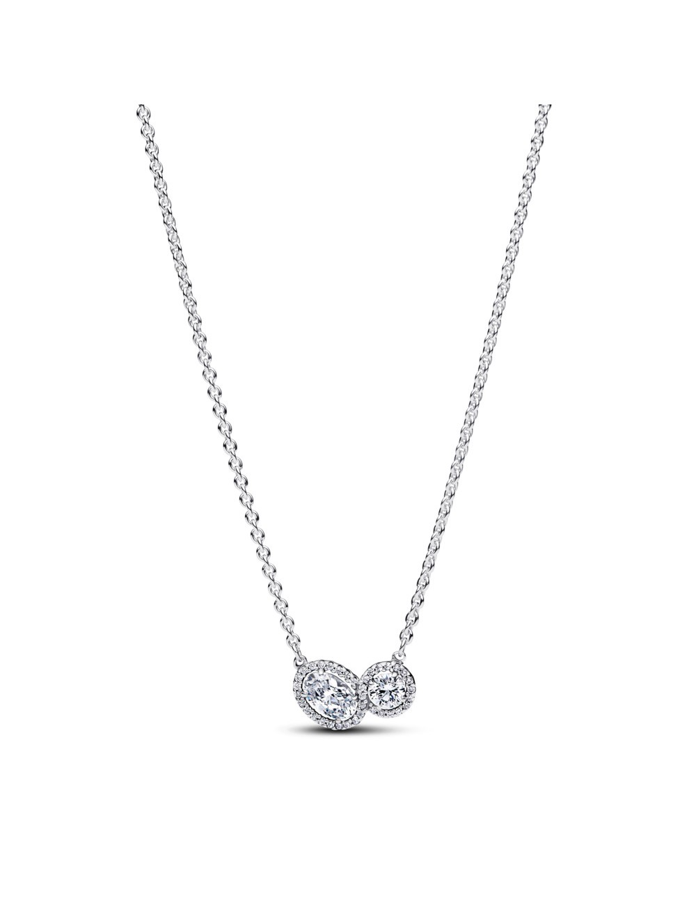 Sterling Silver Collier With Clear Cubic Zirconia