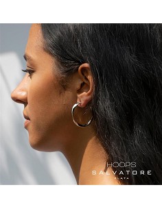 Pendientes Plata Rodio Aro Ondulado Liso 2