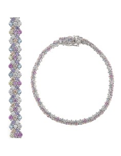 Pulsera Plata Rodio con Circonitas de Color