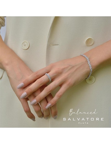 Pulsera Plata Rodio con Circonitas de Color