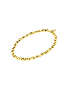 Lotus Style Pulsera Bolas y Cuadrados Dorados