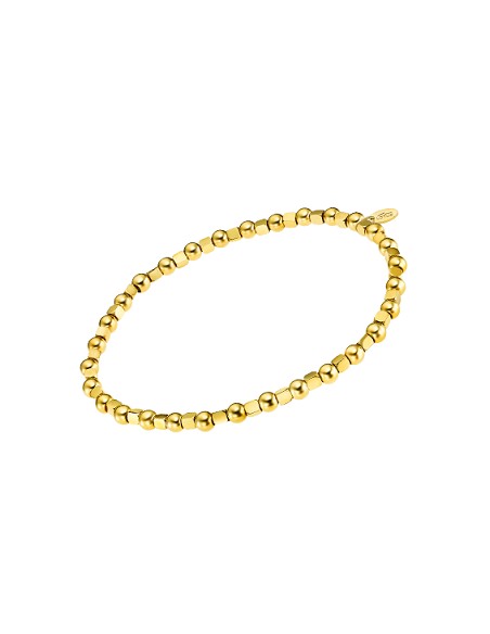 Lotus Style Pulsera Bolas y Cuadrados Dorados