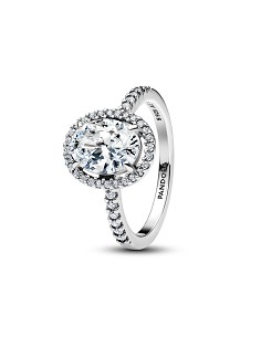 Sterling Silver Ring With Clear Cubic Zirconia