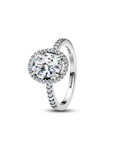 Sterling Silver Ring With Clear Cubic Zirconia