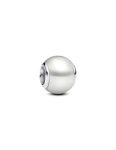 Sterling Silver Charm With White Lacquered Artificial Pearl