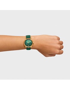 Reloj Bicolor Analógico con Movimiento Suizo, Esfera de Nácar y Correa de Caucho Verde Tous Now Lady 2