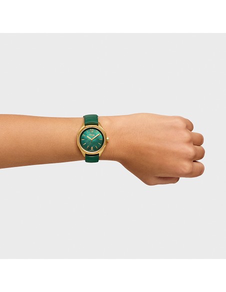 Reloj Bicolor Analógico con Movimiento Suizo, Esfera de Nácar y Correa de Caucho Verde Tous Now Lady