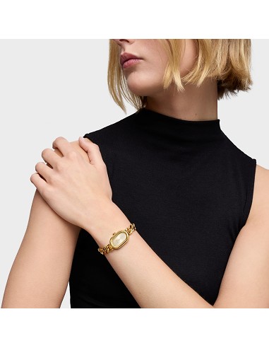 Reloj Analógico Joya con Brazalete Cadena de Acero Dorada Oval Time
