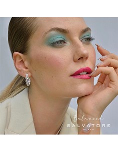 Pendientes Plata Rodio Aro Ovalado Circonitas Multicolor Brillantes 2