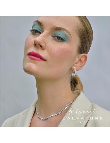 Pendientes Plata Rodio Aro Ovalado Circonitas Multicolor Brillantes