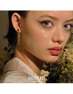 Pendientes Plata Chapado Dorado Chaton Cadena Circonitas Turmalina Verde Paraiba Spinel Gris Sinteti 2