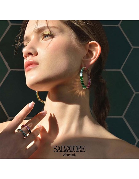 Pendientes Plata Chapado Dorado Aro Rubi Peridoto Azul London Tsavorita Paraiba Verde Rectangulares