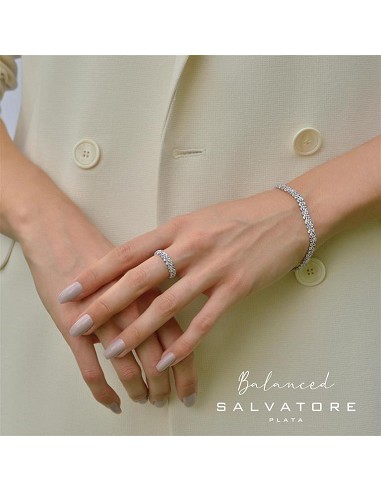 Sortija Plata Rodio Circonita Multicolor Brillantes