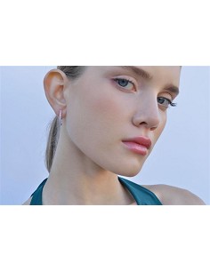 Pendientes Plata Rodio Aros Circonitas Rosa 2