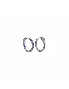 Pendientes Plata Rodio Aros Circonitas Lavanda