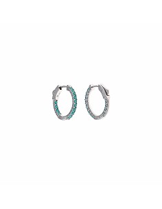 Pendientes Plata Rodio Aros Circonitas Paraiba