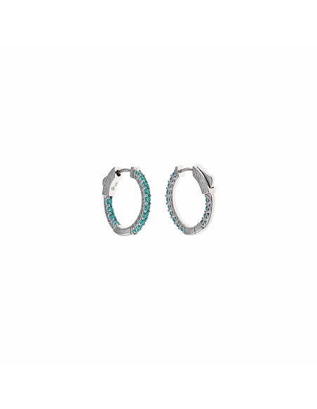 Pendientes Plata Rodio Aros Circonitas Paraiba