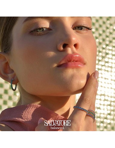 Pendientes Plata Rodio Aros Circonitas Paraiba