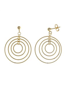 Pendientes Plata Chapado Dorado Aros Entrelazados Diamantados