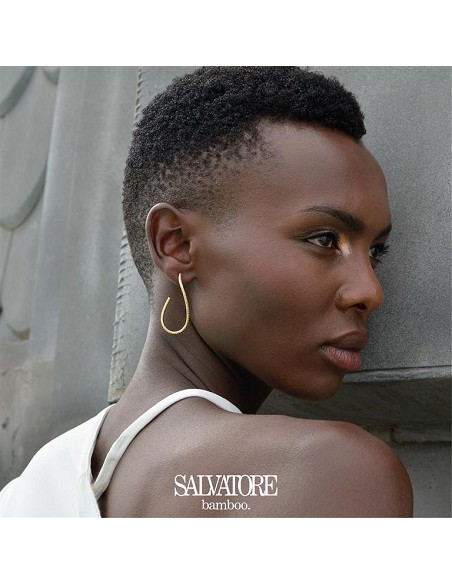 Pendientes Plata Chapado Dorado Aro Ovalo Retorcido Diamantado