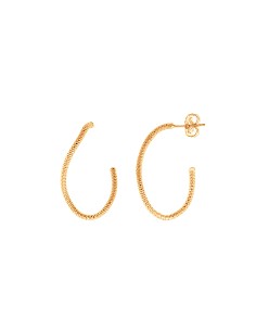 Pendientes Plata Chapado Dorado Aro Ovalo Retorcido Diamantado