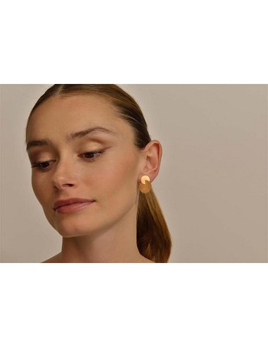 Pendientes Plata Chapado Dorado Dos Circulos Diamantados