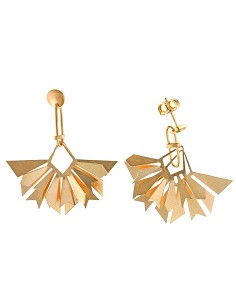 Pendientes Plata Chapado Dorado Rombos Diamantado