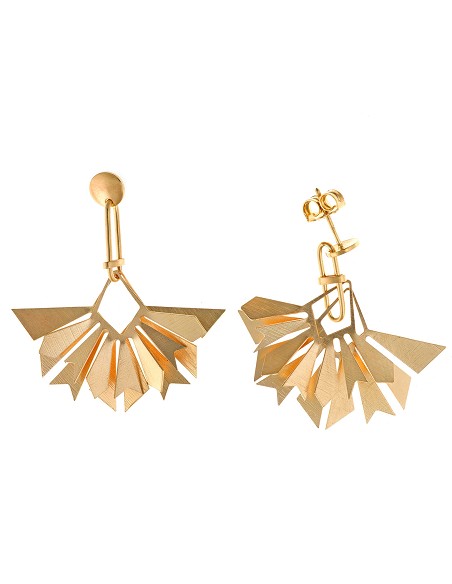 Pendientes Plata Chapado Dorado Rombos Diamantado