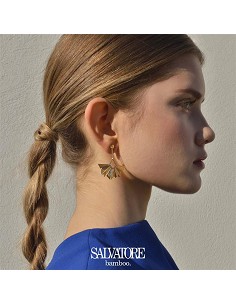 Pendientes Plata Chapado Dorado Rombos Diamantado 2