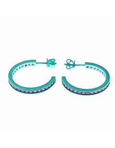 Pendientes Plata Chapado Verde Circonitas Nano Rubi Baguet