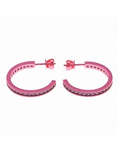 Pendientes Plata Chapado Rosa Circonitas Nano Azul Baguet