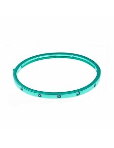 Pulsera Caña Plata Chapado Verde Circonitas Nano Rubi Baguet