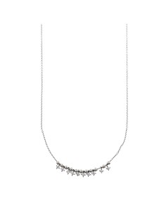 Collar Plata Rodio Bolitas Lisas Circonitas Blancas Brillantes