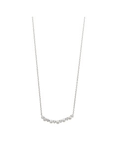 Collar Plata Rodio Perlas Redondas Circonitas Blancas Brillantes