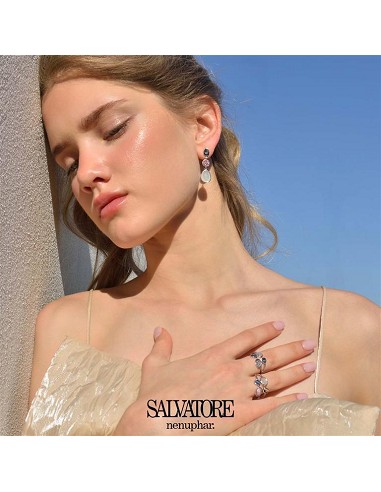 Sortija Plata Rodio Ovalos Cuarzo Rosa Turmalina Azul Cristal Liso Facetados