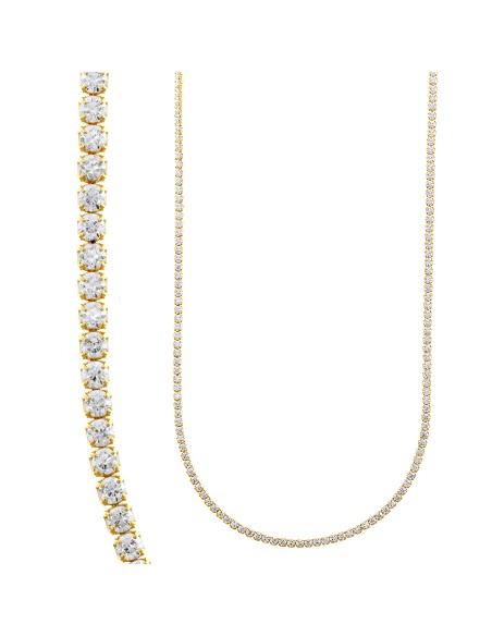 Collar Plata Chapado Dorado Riviere Circonitas Blancas