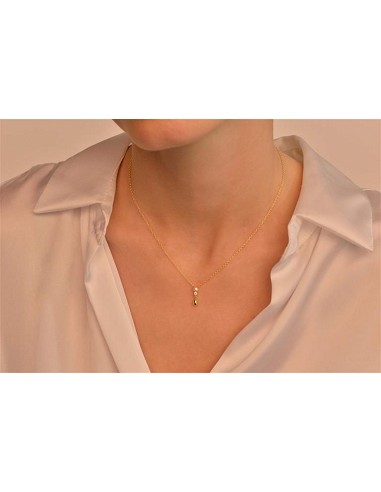 Collar Plata Chapado Dorado Pera Lisa Perla Agua Dulce Circonita Blanca