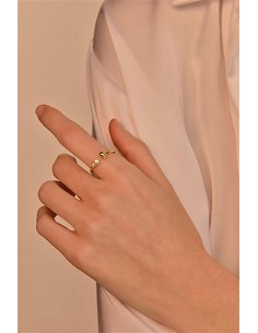 Sortija Plata Chapado Dorado Pera Lisa Perla Agua Dulce Circonita Blanca 2