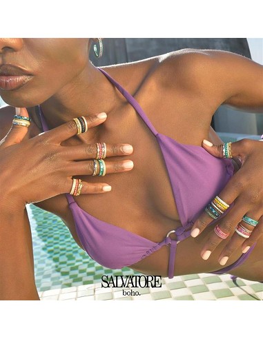 Sortija Plata Chapado Dorado y Verde Circonitas Blanca Nano Verde y Rubi Brillantes