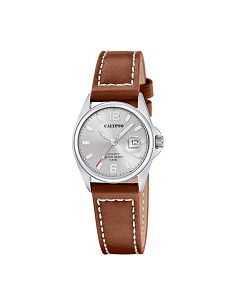 Calypso Sra esfera gris y correa en piel marron