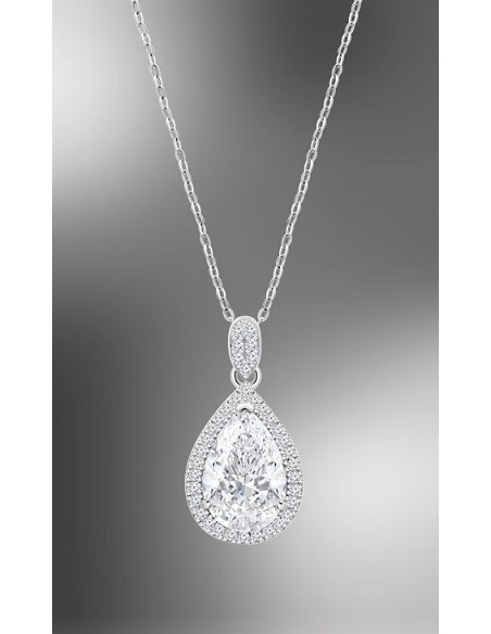 Lotus Silver Collar Sra forma lágrima